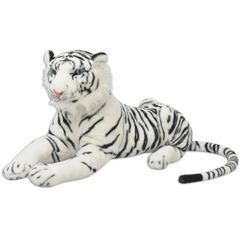 Mangloder Weißes XXL Tiger Plüschtier Kuscheltier Stofftier Kinderzimmer Dekoration Geschenk für Babys und Kinder ab 36 Monaten, Weiches Plüsch Kuscheltier mit lebensechten Details und großem Komfort