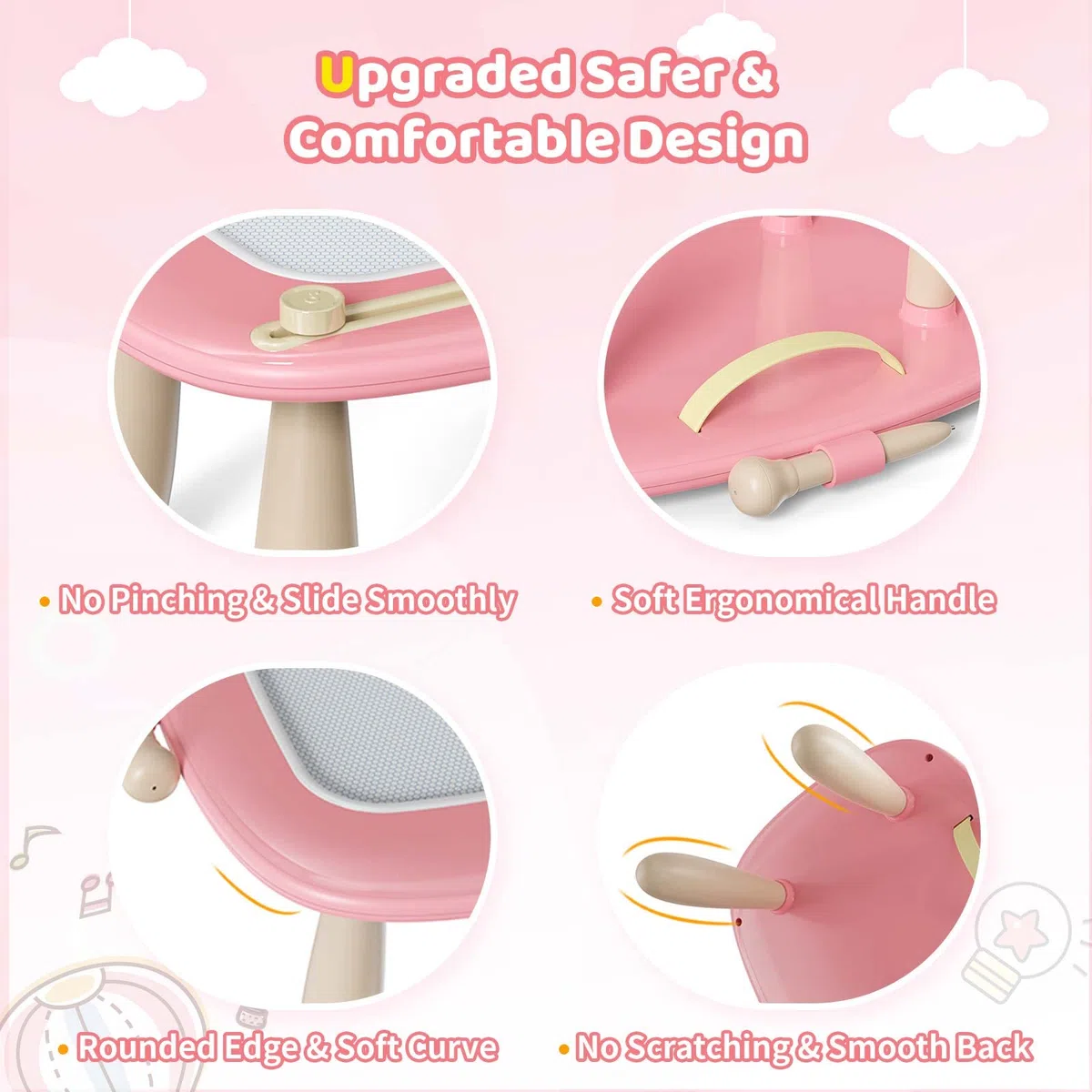Kikidex Magnetisches Zeichenbrett, Kleinkind-Mädchen-Spielzeug für 1–2 Jahre, Doodle Board Pad Lern- und Lernspielzeug für 1 2 3 Jahre alte Babys, Kinder, Geburtstagsgeschenk (Rosa)
