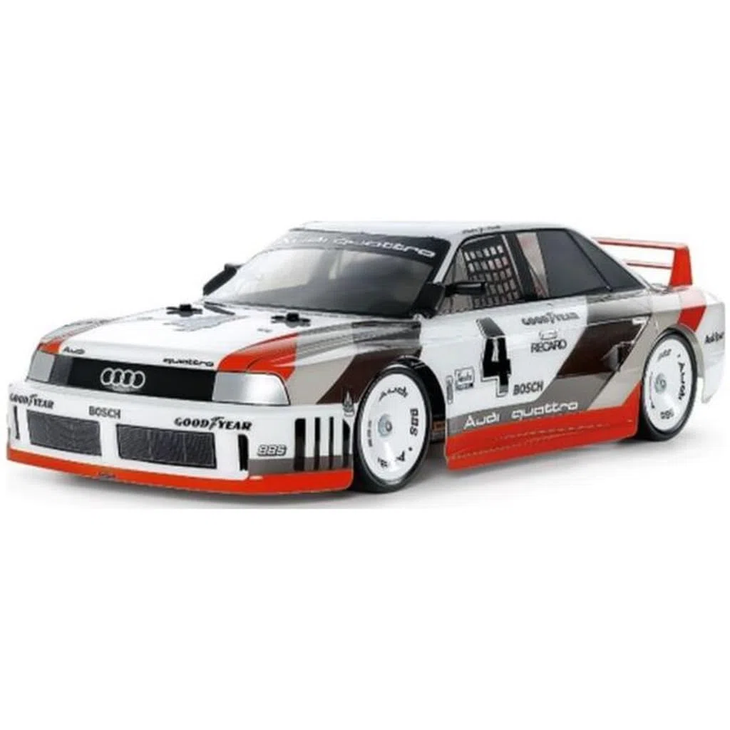 Tamiya 58744 1:10 RC Audi 90 Quattro Racing TT-02 - ferngesteuertes Auto, Fahrzeug, Modellbau, Zusammenbauen, Hobby, RC Bausatz, Metallisch-rot