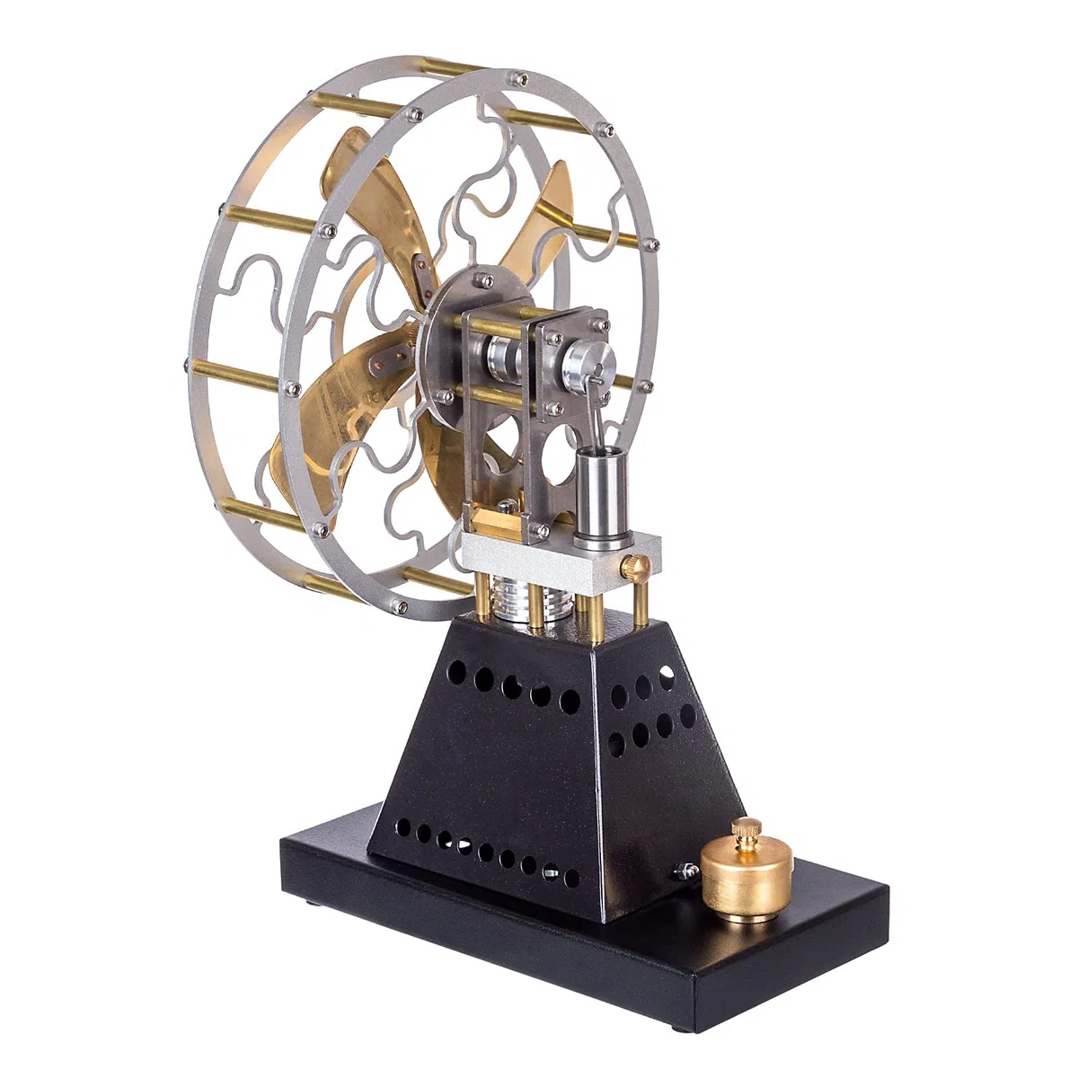 CreativeBlocker Stirlingmotor Model Erwachsen- Ventilator Metall Stirlingmotor Funktionsfähig mit Alkohollampen, Dampfmaschine Modell, Experimentierkasten Wissenschaft Geschenk