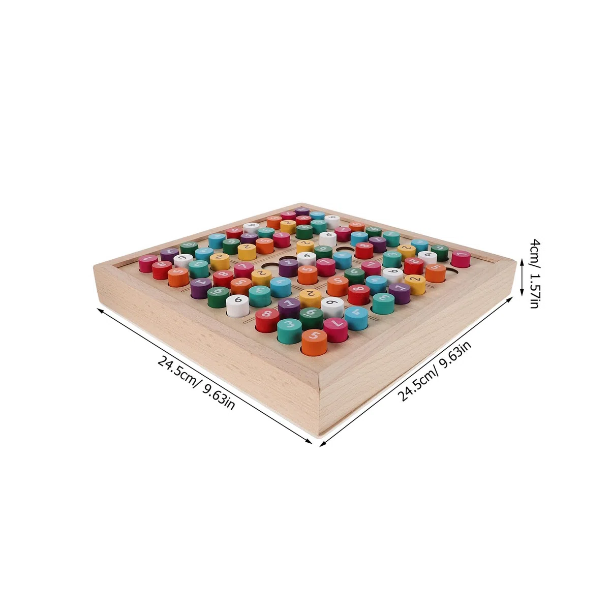 BESPORTBLE 1 Set farbiges Sudoku-Brett aus Holz – Sudoku-Spiel aus Holz zur Förderung der Gehirnentwicklung mit Schublade und 81 Zahlen – Denkspiel für den Schreibtisch, ideal zum Lernen