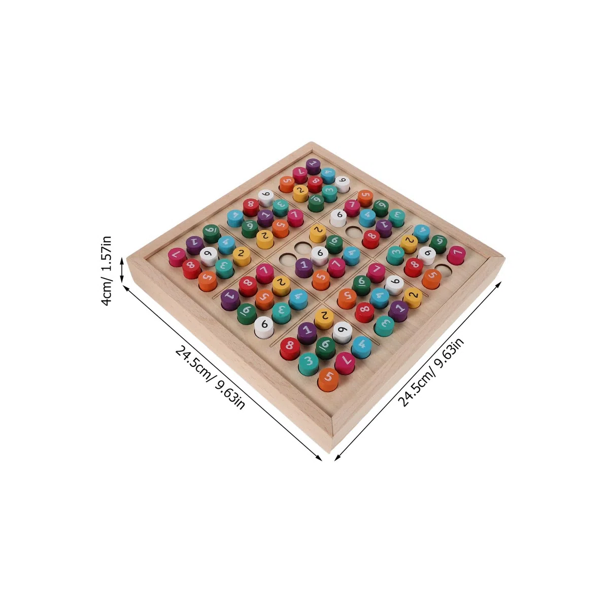 BESPORTBLE 1 Set farbiges Sudoku-Brett aus Holz – Sudoku-Spiel aus Holz zur Förderung der Gehirnentwicklung mit Schublade und 81 Zahlen – Denkspiel für den Schreibtisch, ideal zum Lernen