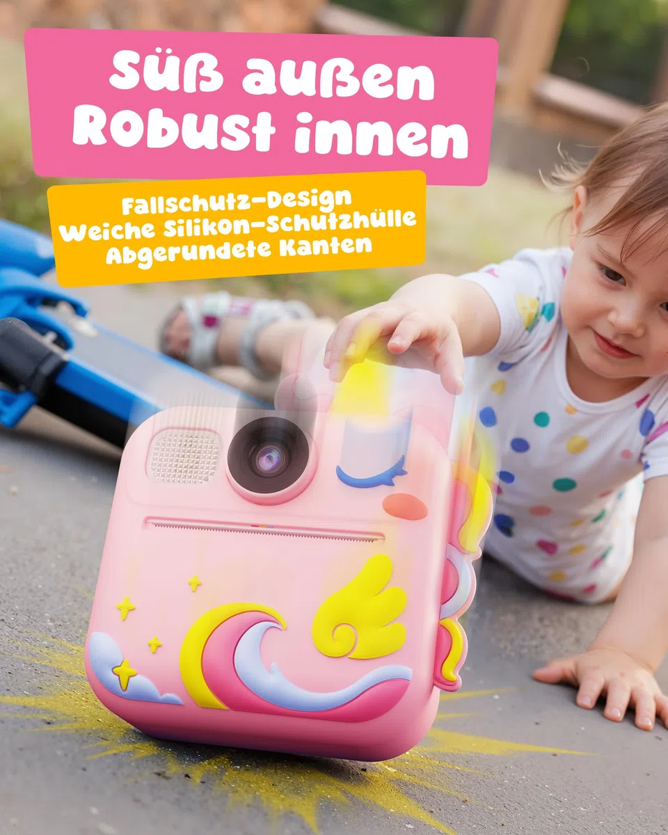 KOKODI Kinderkamera Sofortbildkamera 3-12 Jungen Mädchen(Rosa)