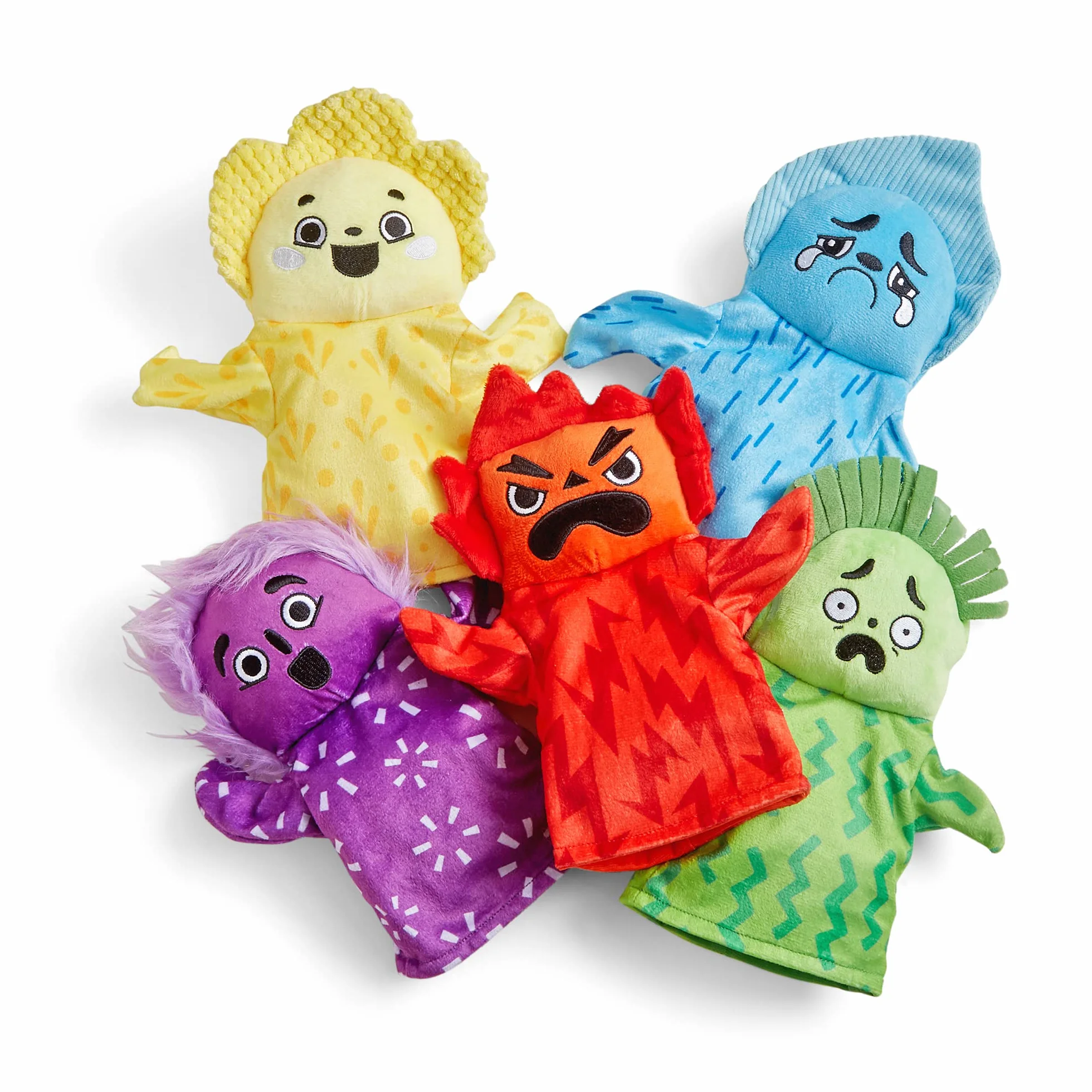 Learning Resources Feelings Family Handpuppen-Set, Handpuppen für Kinder, Gefühle kennenlernen, 5 Handpuppen „Gefühle“, Glücklich, Traurig, Überrascht, Verärgert und Verängstigt