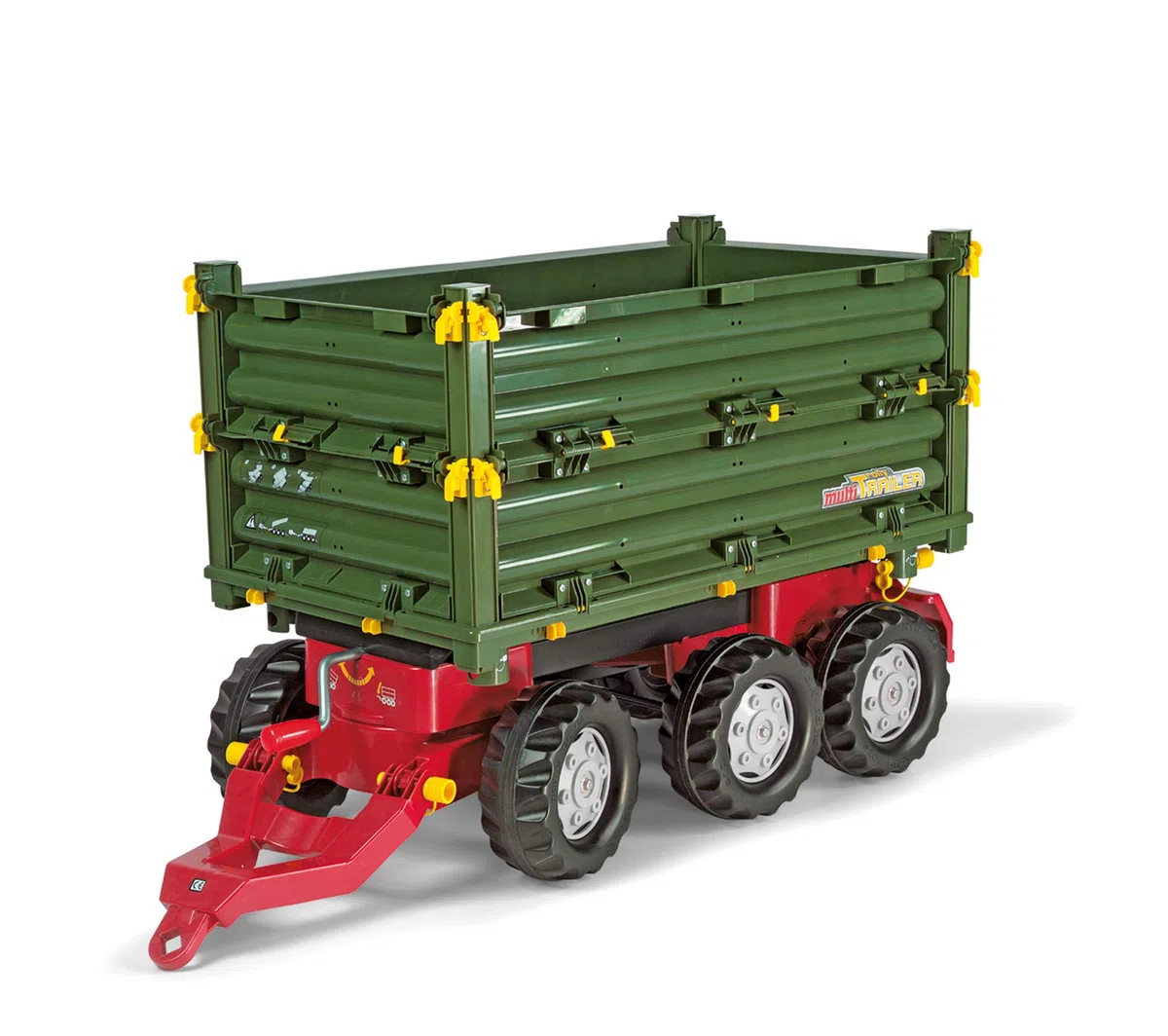 Rolly Toys rollyMulti Trailer für Trettraktoren (für Kinder von 3 - 10 Jahre, Dreiseitenkipper, abnehmbare Deichsel) 125012, grün
