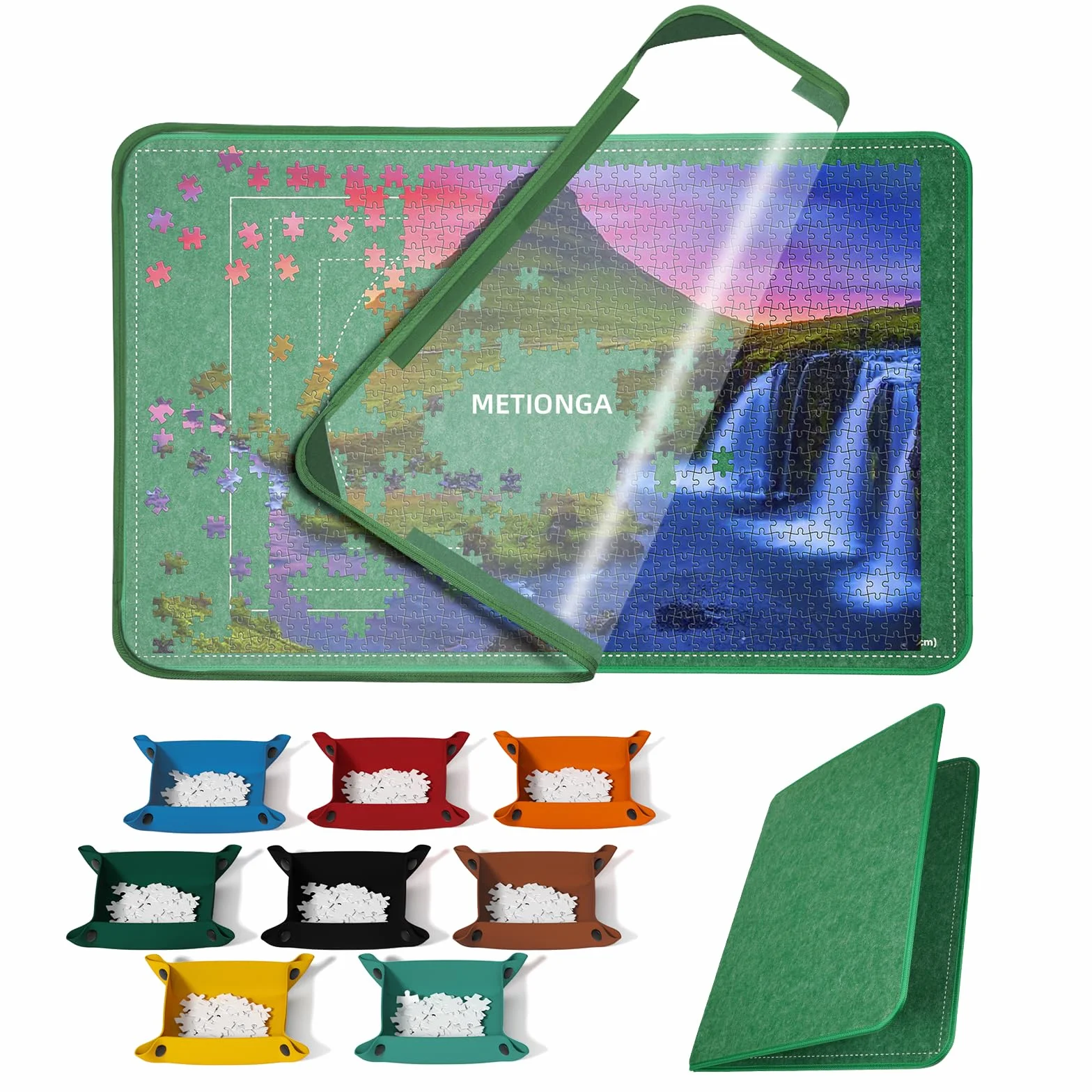 Puzzlebrett 2000 Teile, Puzzlematte 2000 Teile | Faltbares, Puzzle Aufbewahrung, Puzzletisch 41.3x31.5in Puzzle Board Mit 8 Puzzle Sortierschalen und 1 Abdeckung