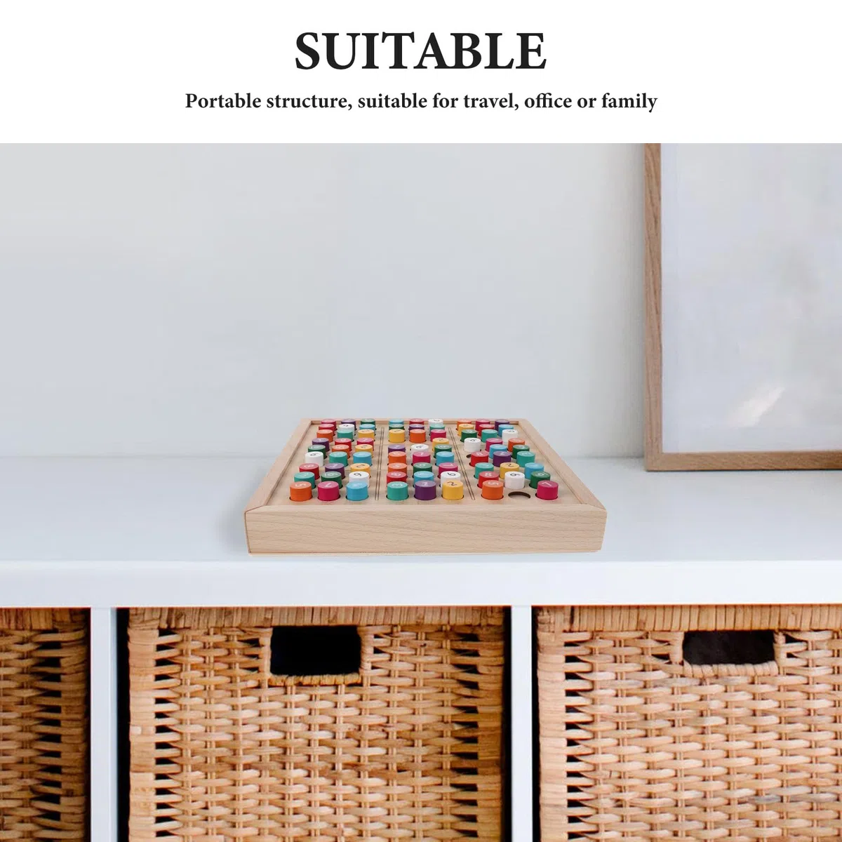 BESPORTBLE 1 Set farbiges Sudoku-Brett aus Holz – Sudoku-Spiel aus Holz zur Förderung der Gehirnentwicklung mit Schublade und 81 Zahlen – Denkspiel für den Schreibtisch, ideal zum Lernen