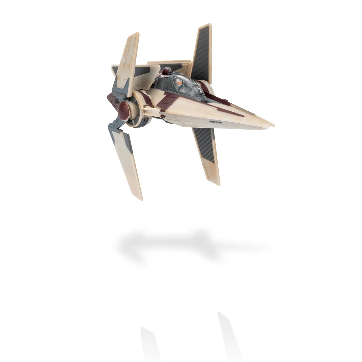 Jazwares Star Wars Micro Galaxy Squadron V-Wing Starfighter (Armada Edition) – 7,6 cm Fahrzeug mit Kühlerflügeln Plus Zwei 2,5 cm Mikro-Figuren-Zubehör