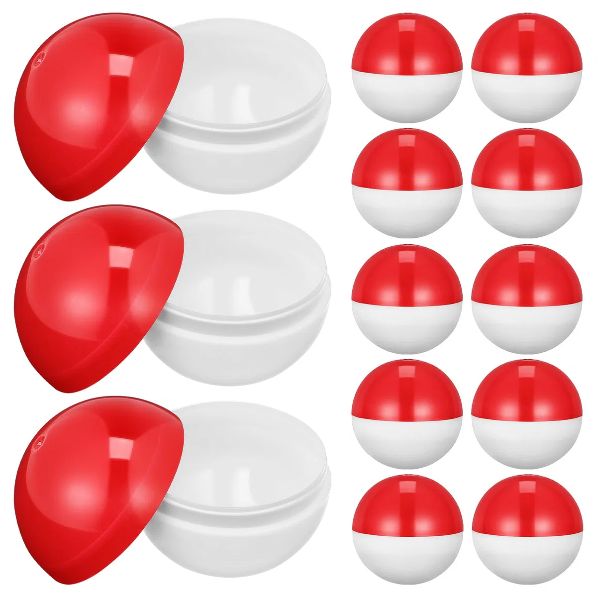 jojofuny 50 Stücke Lotterie Kugeln Bälle zum Öffnen Befüllen Bunt Bingo Kugeln Ersatz 75mm Teilbare Plastikkugeln Leere Runde Kapseln Lottobälle Tischtennisbälle Gewinnspiel Glücksspiel Spiel