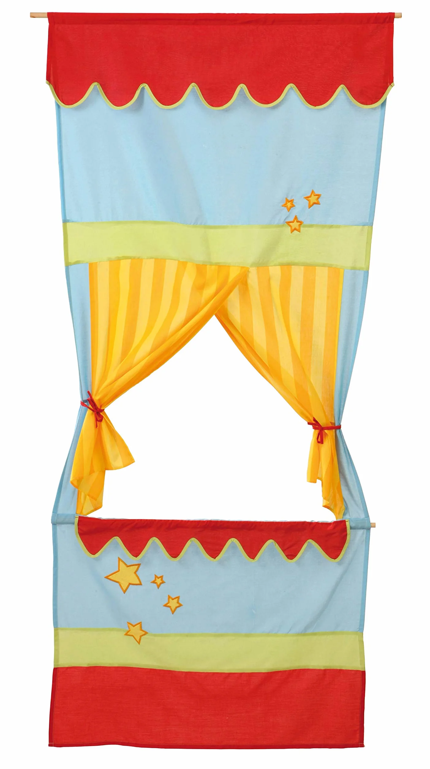 roba Tür Kasperletheater für Kinder - Platzsparendes Puppentheater mit Sternen Motiv - Kaspertheater zum Aufhängen