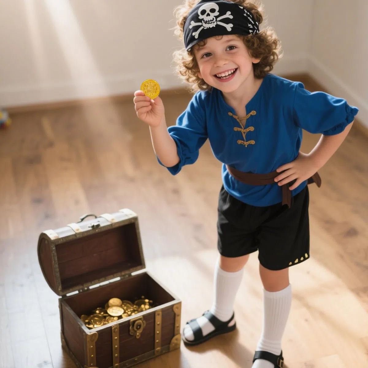 100 Stück Goldmünzen, Piratenmünzen, Piratenschatzmünzen Kinder, Spielmünzen für Kindergeburtstag, Gastgeschenke, Piraten, Abenteuer, Schatzsuche, Veranstaltungen