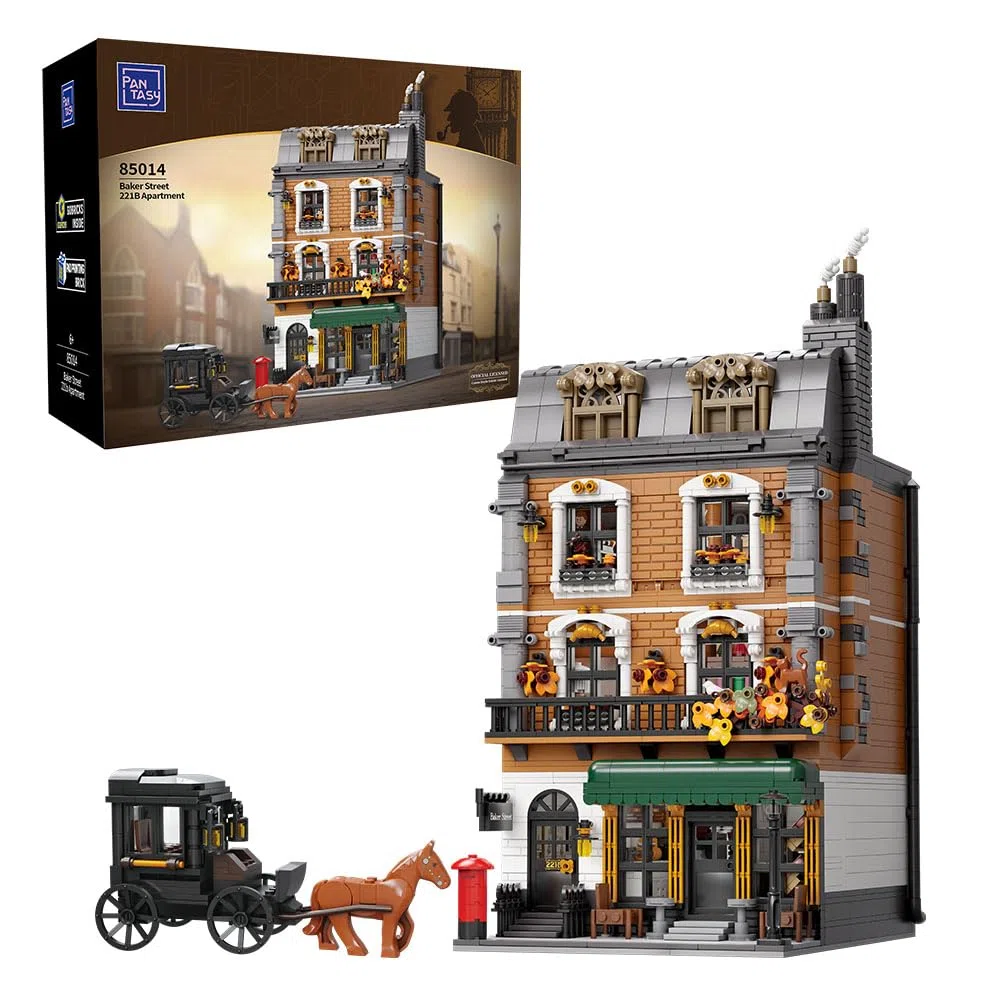 PANTASY Baker Street 221B Apartment Gebäude-Bauset für Erwachsene, Klassisches Europäisches Stadthaus Modulares Architekturmodell, Sammler-Display-Stadtszene Bausteinspielzeug