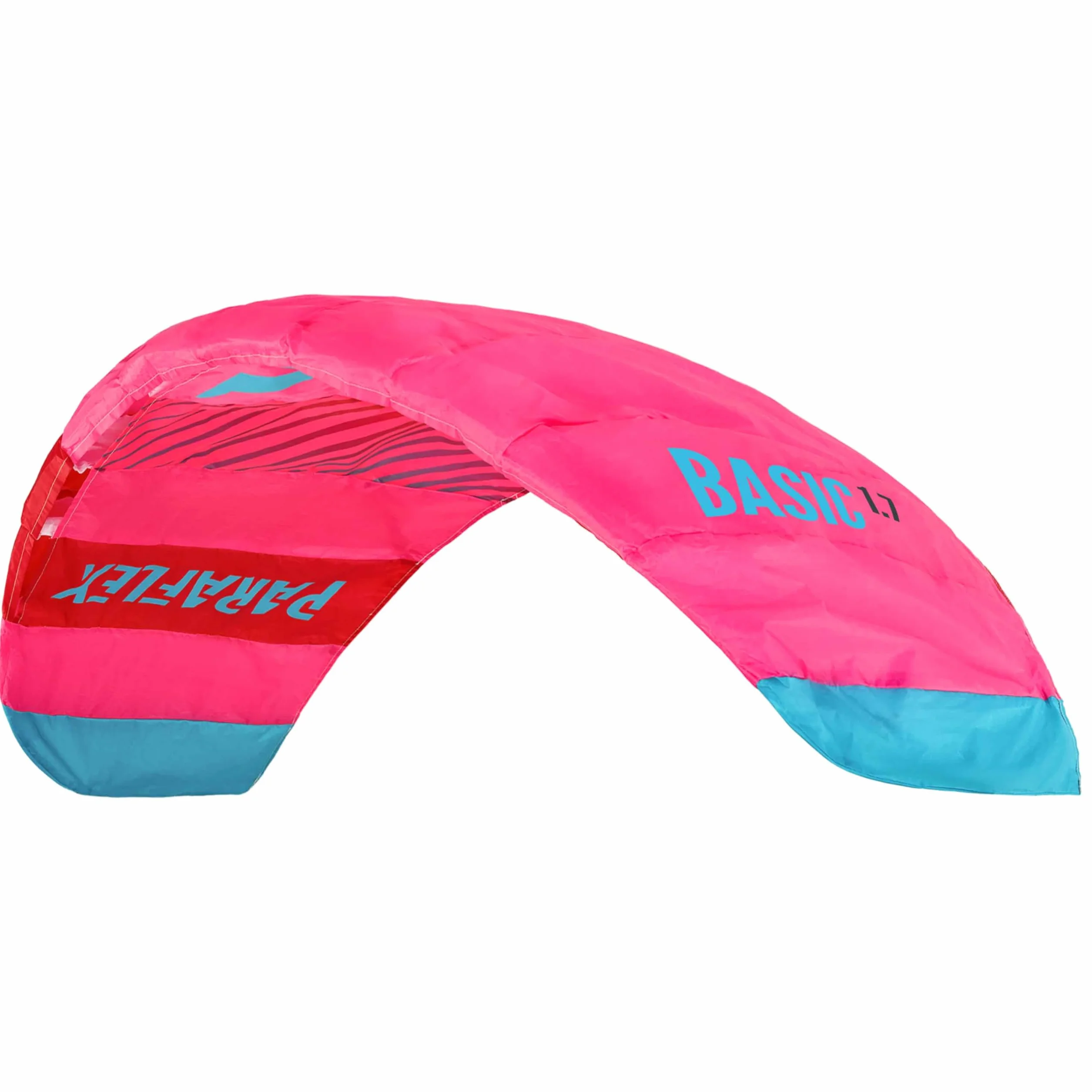 Wolkenstürmer Paraflex Basic (Pink-Rot) – Flugfertige Zweileiner Lenkmatte mit Dyneema-Leinen & Flugschlaufen – Einsteiger Kite für Kinder