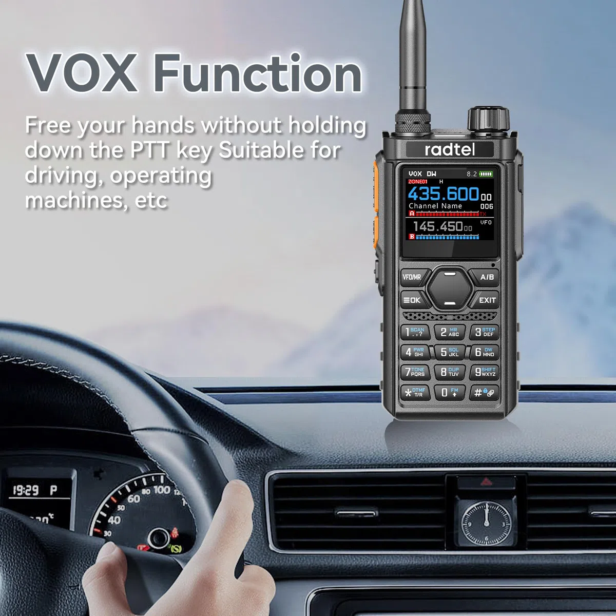 Radtel RT-910B 5W UHF/VHF Dualband-Funkgerät mit Flugfunkempfänger, 6-Meter-Amateurfunkgerät, Bluetooth, programmierbar, wiederaufladbar, VOX-Freisprechfunktion, Handfunkgerät für Fahrzeug und Outdoo