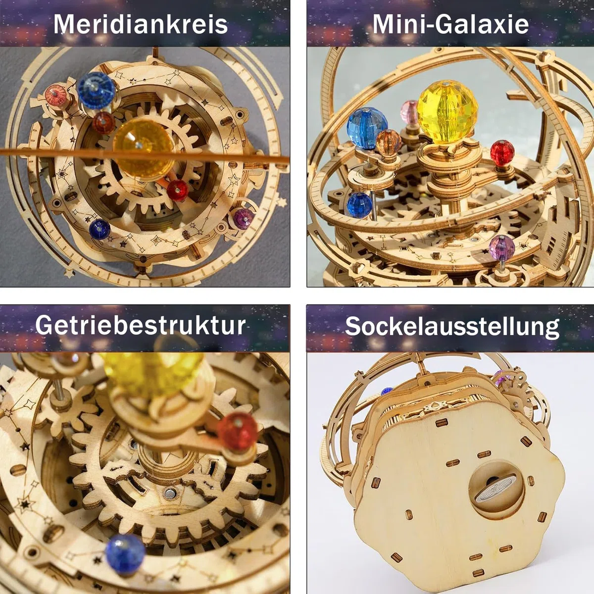 ROKR 3D Puzzle Holz Starry Night Musikbox,Holzpuzzle Erwachsene Mechanisch Modellbausatz,DIY-Geschenke für Kinder.