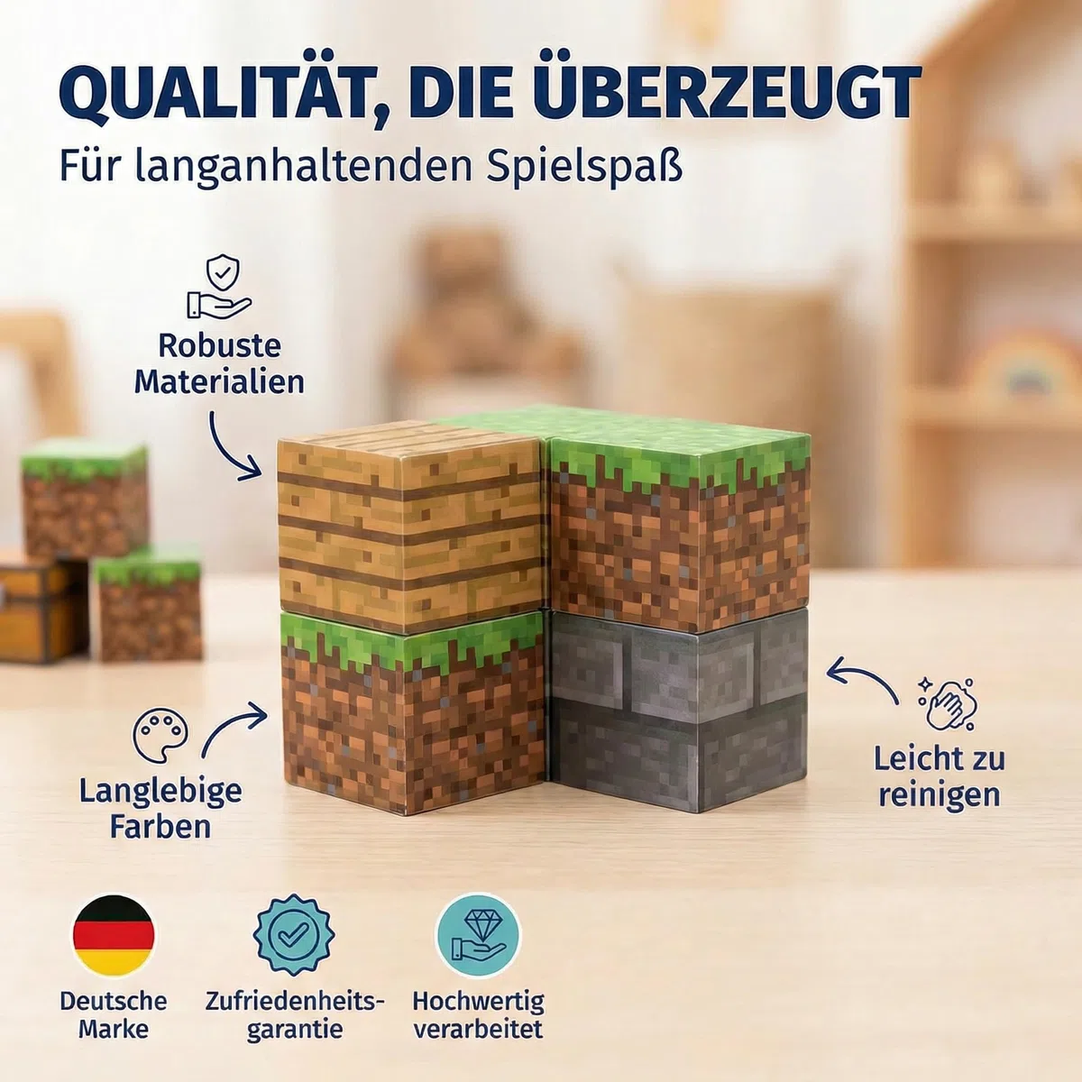 Magnetische Bausteine - enthält 95 Magnetbausteine im Stil Einer Mine, unabhängig laborgeprüft, fördert Kreativität, Flexible Bauweise, Kinder ab 3 Jahren