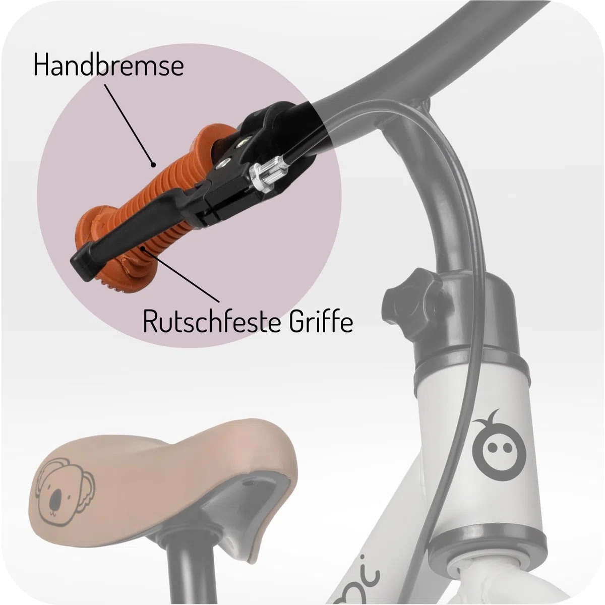 MoMi BREKI Kinderlaufrad für Mädchen und Jungen ab 3 Jahren (max. Körpergewicht 25 kg), Stabiler, Leichter Metallrahmen 3 kg, regulierbare Sattelhöhe mit Quick Release, pannensichere Eva-Räder