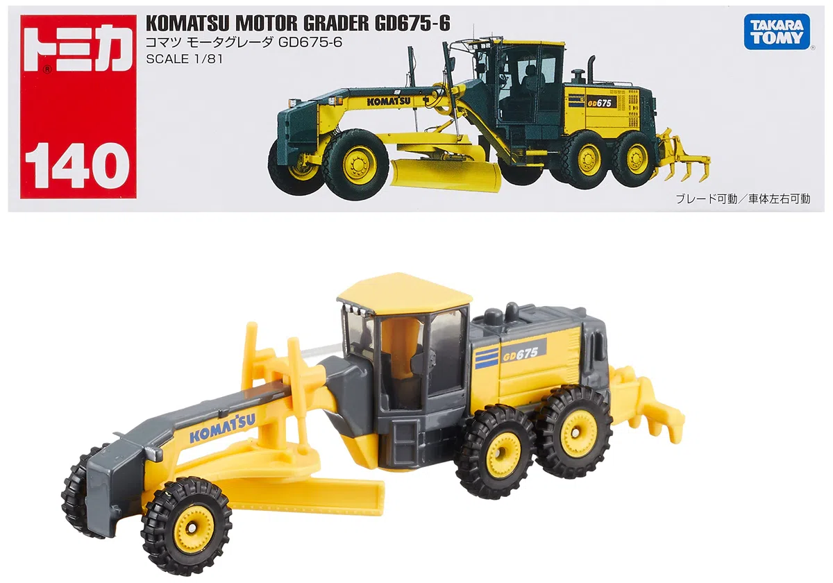 Tomica No.140 Komatsu motor grader GD675-6