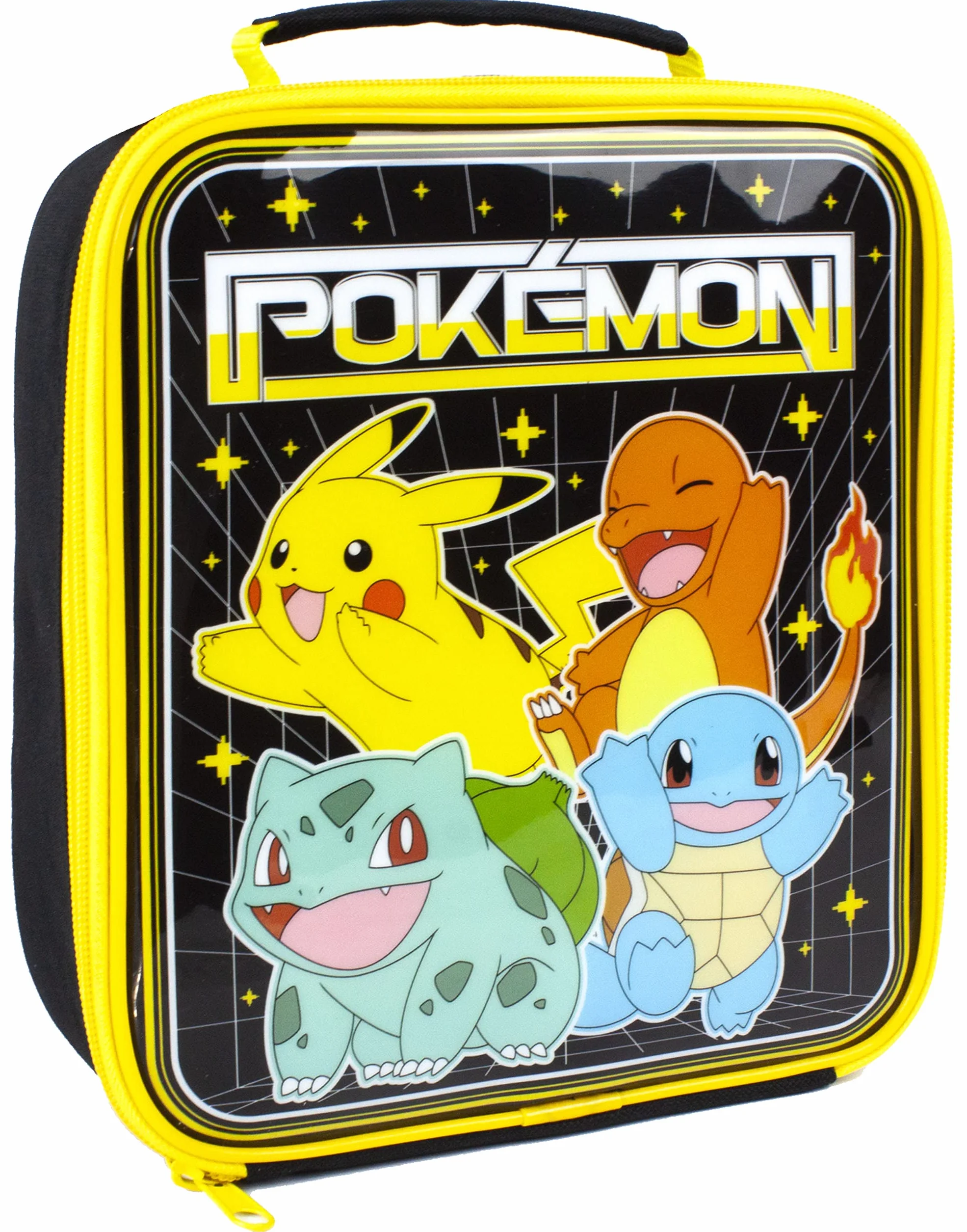 Pokemon Lunchtaschen-Set | Abenteuer mit Pikachu, Bulbasaur, Squirtle, Charmander | 5-teilige Schulessentasche mit BPA-freier Wasserflasche und Snacktöpfen | Spaß in Einheitsgröße