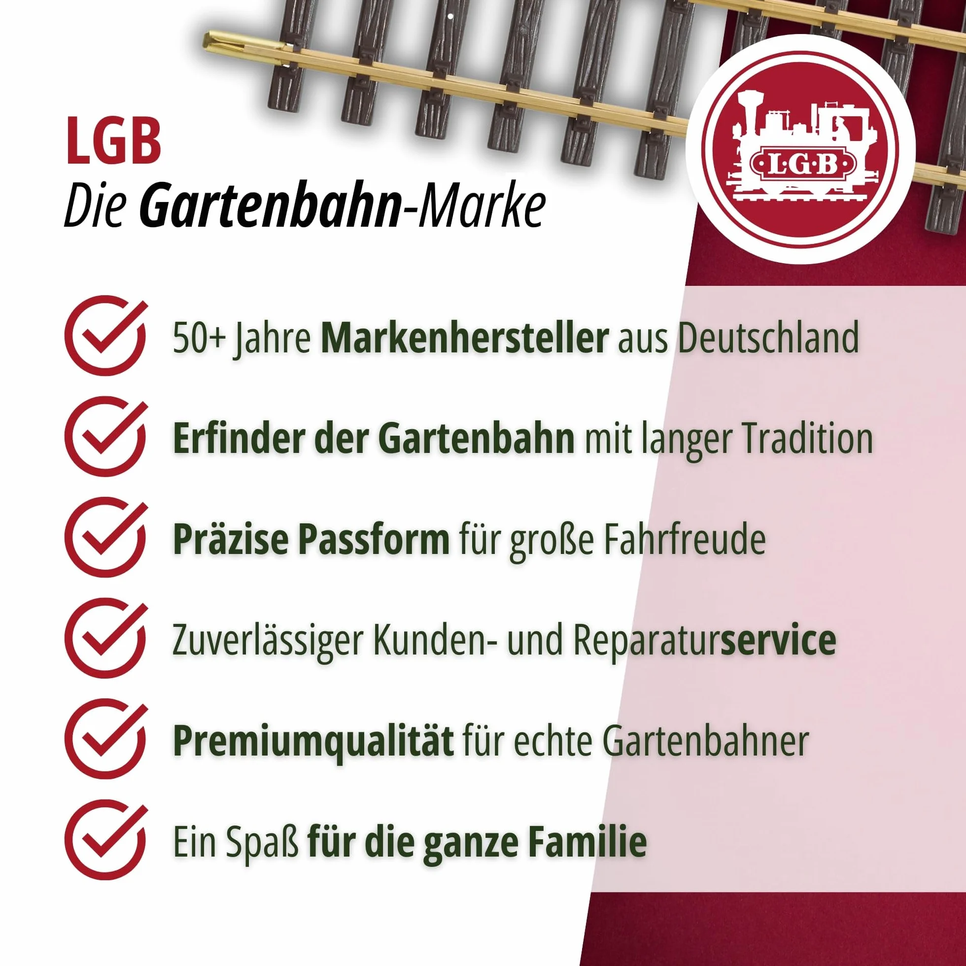 LGB 10000 - Gerades Gleis Länge 300 mm, Spur G