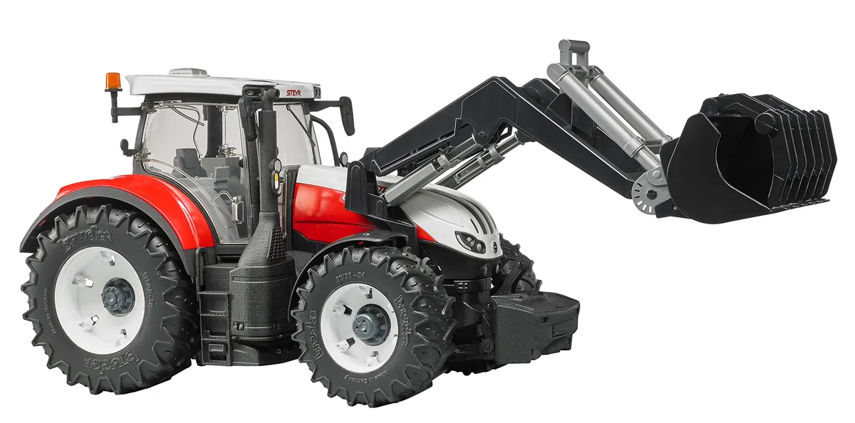 bruder 03181 - Steyr 6300 Terrus CVT mit Frontlader - 1:16 Bauernhof Landwirtschaft Traktor Trecker Schlepper Bulldog bworld Spielzeug Fahrzeug