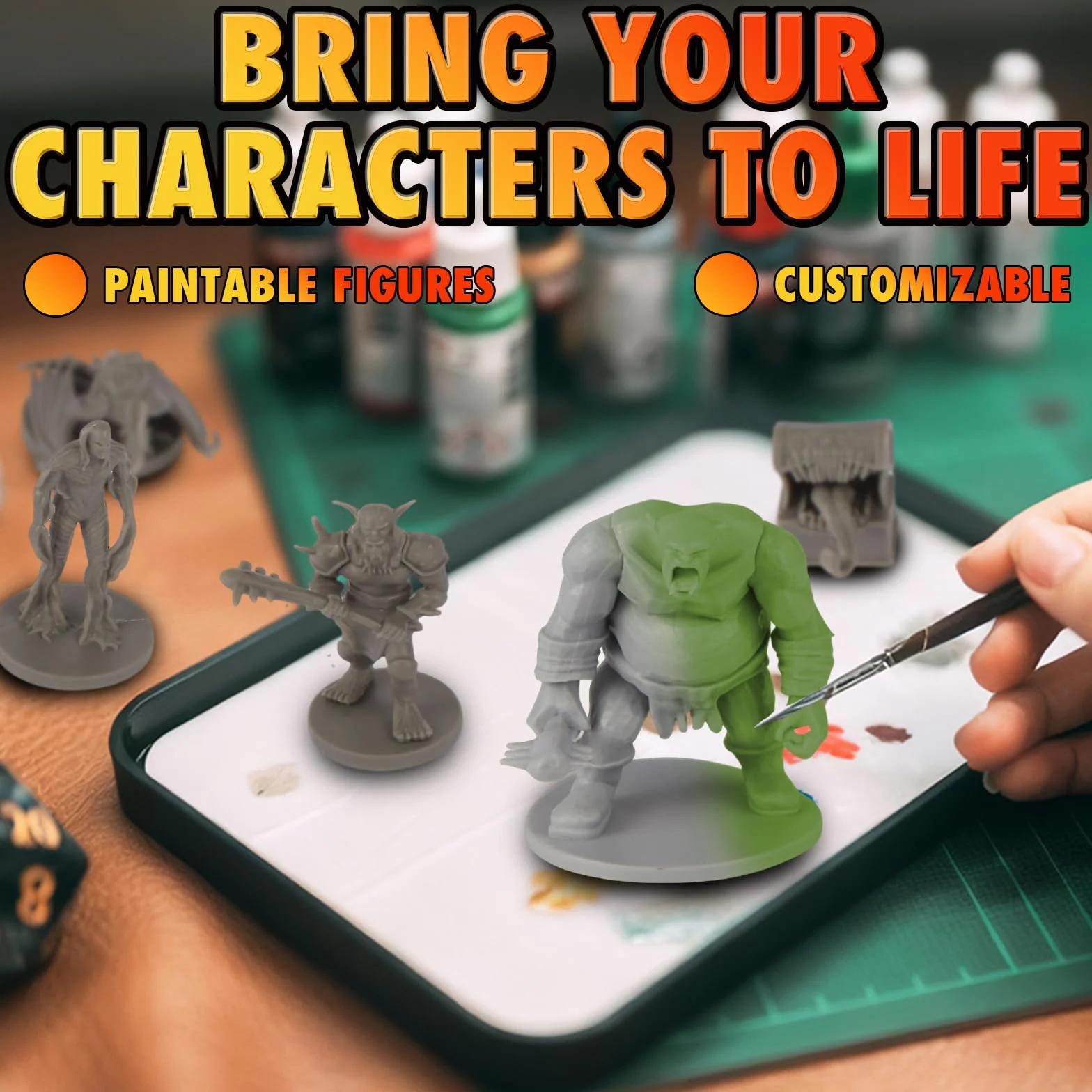 Path Gaming 50 Einzigartige Miniaturen Fantasy Tabletop RPG Figuren für Dungeons and Dragons, Pathfinder Rollenspiele, 28 mm Skalierte Miniaturen, Bulk Unlackiert