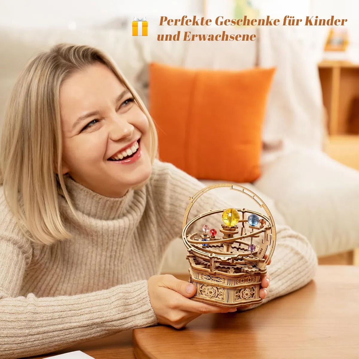 ROKR 3D Puzzle Holz Starry Night Musikbox,Holzpuzzle Erwachsene Mechanisch Modellbausatz,DIY-Geschenke für Kinder.