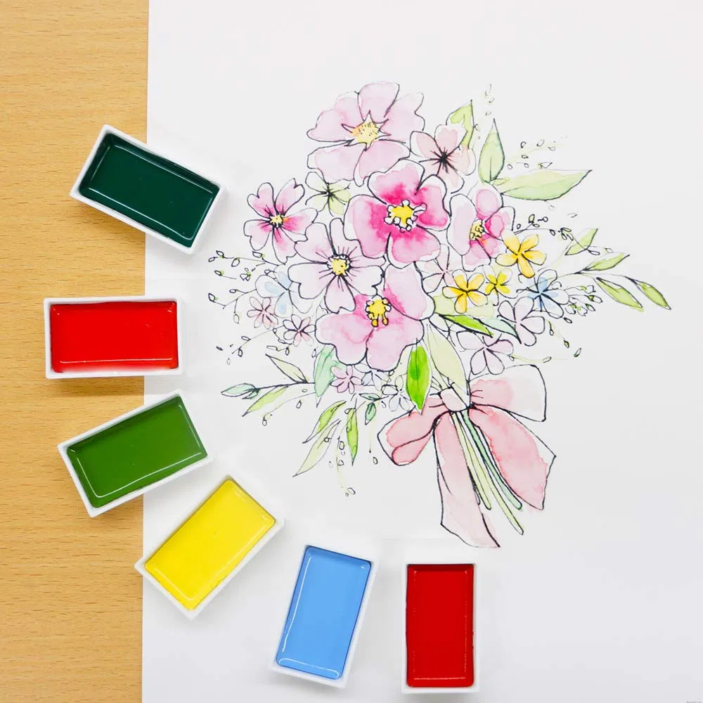 Kuretake MC20/24V Aquarellfarbenset, Wasserfarbe, diverse farben, 2 x 22,1 x 19,6 cm