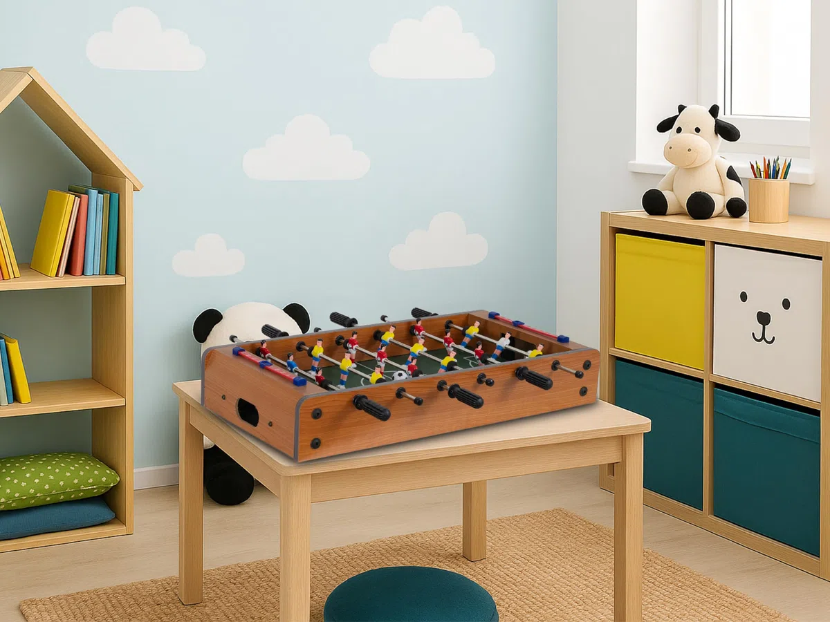 Teorema 68593 - Tischfußball aus Holz - Kompaktes Fußballspiel für Kinder und Erwachsene