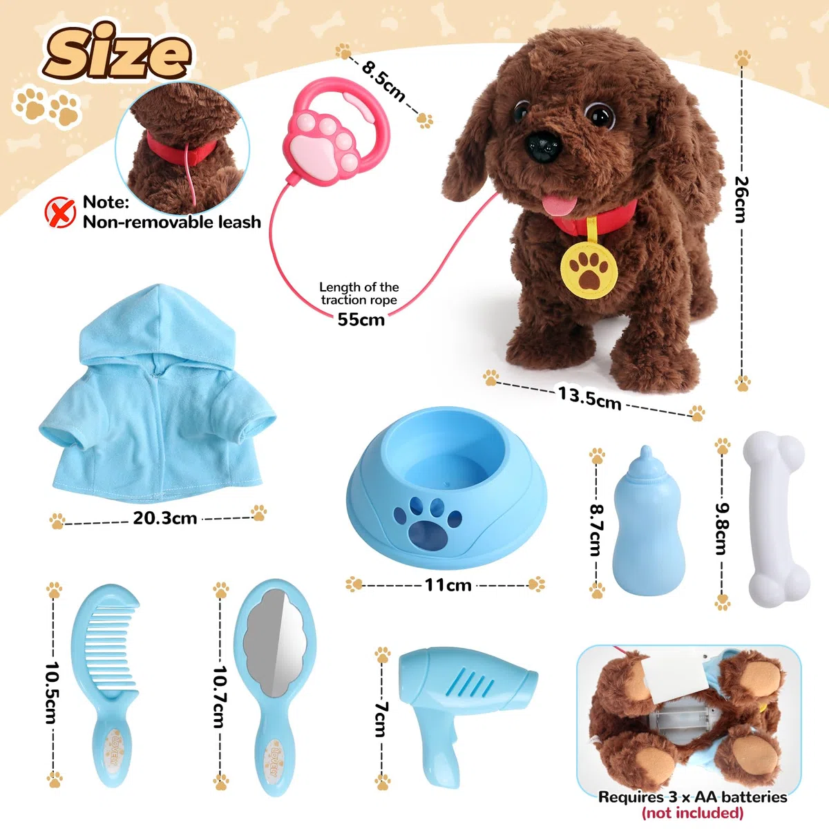 jerryvon Hund Spielzeug Kinder-Spielzeug Ab 2 Jahre Mädchen Dog Spiel Kuscheltier Hund Mit Leine der Läuft und Bellt Interaktiver Laufender Hund Für Kinder Junge Mädchen 2 3 4 Jahre Geschenkideen