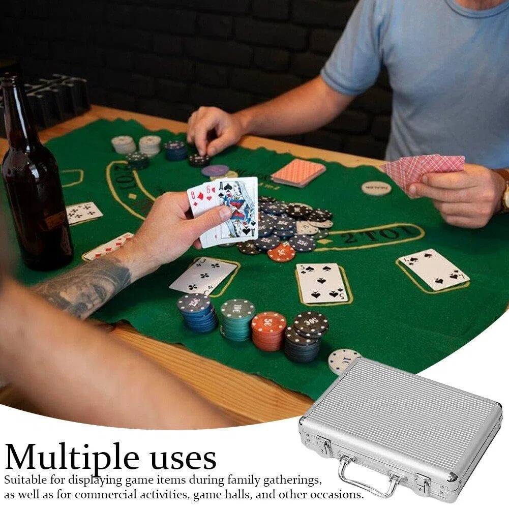 Leeres Pokerchip-etui Schloss, Kartenbox Zum Spielen Von Spielen, Pokerchip-Schutz, Aufbewahrungsbehälter Griff