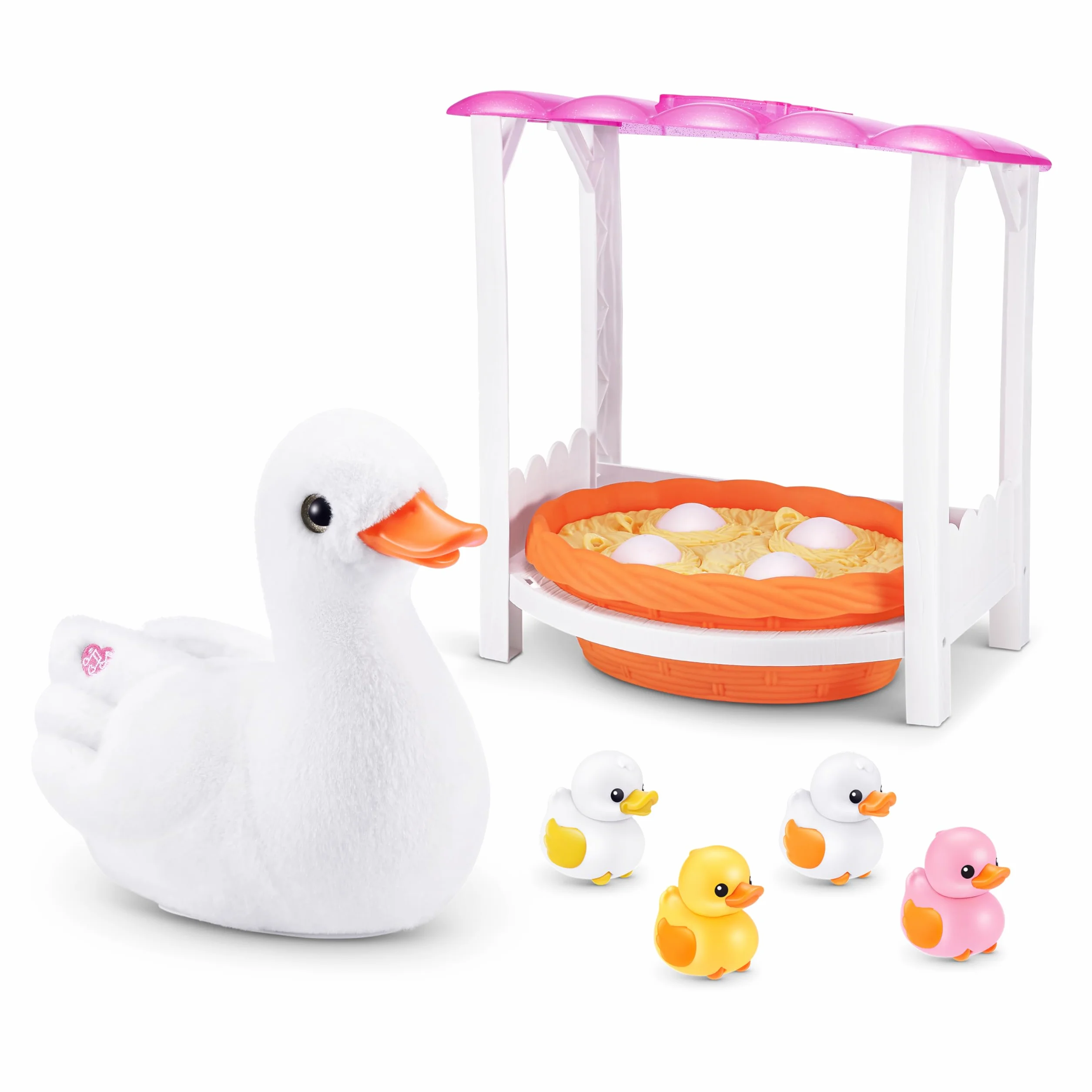 Pets Alive Mama Duck & Baby Surprise von ZURU Fürsorgliches Spielen Überraschung Schlüpfen Interaktiv Mädchen Spielzeug, Pink