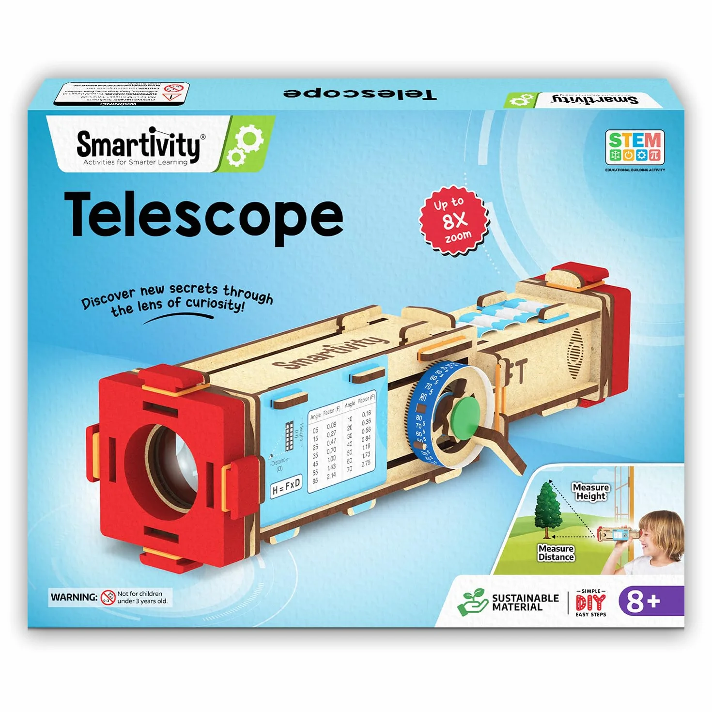 Smartivity Teleskop DIY STEM-Projekte für Kinder im Alter von 8–12–14 Jahren, messen Sie Höhe und Entfernung, perfektes lustiges Geschenk für Kinder im Alter von 8, 10, 12, 14 Jahren alte Jungen und