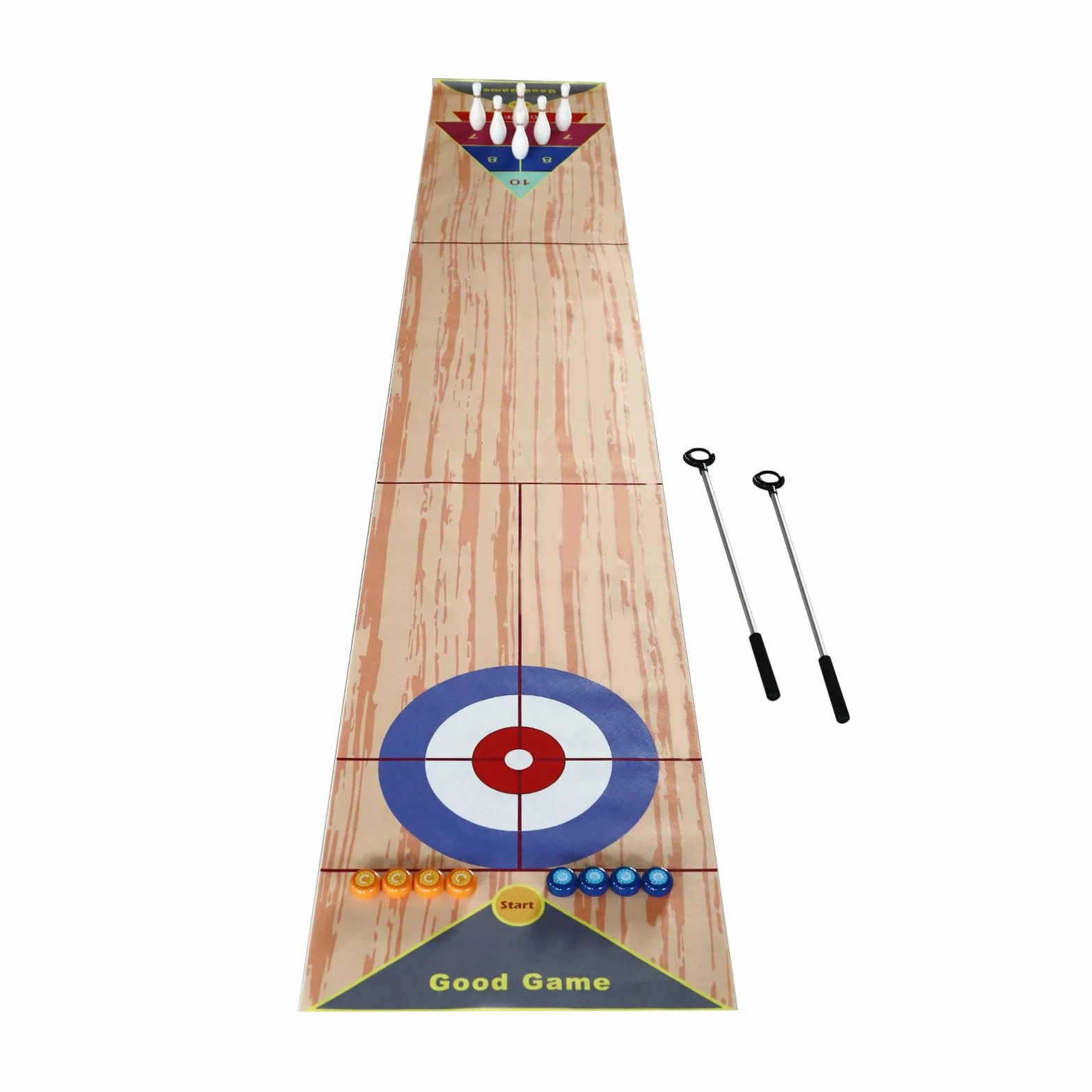 3 in 1 Curling Table-top Spiel-Set, Familienspiel Eisstockschießen Brettspiel, Compact Curling Spiel, für Kinder und Erwachsene, für Zuhause,Büro,Party(3.6 * 0.57m)