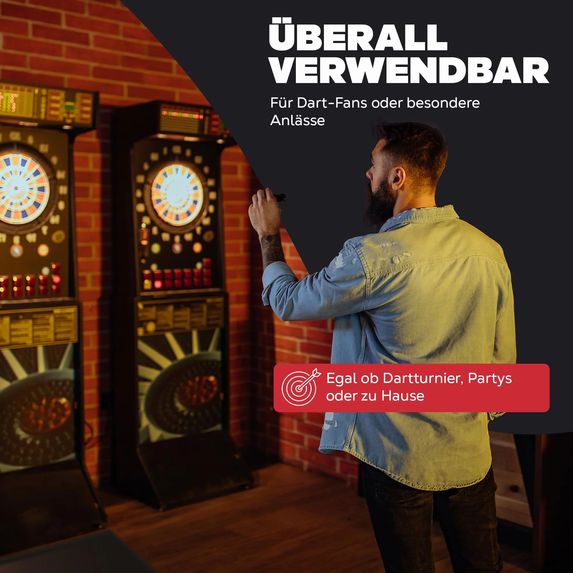 Professioneller Dartteppich - 237x80cm - Dart Zubehör für zu Hause, Büro, Kneipe, Partys - Dartmatte mit Turniermaßen Score Indikator und Oche - Darts Carpet zum Schutz des Bodens