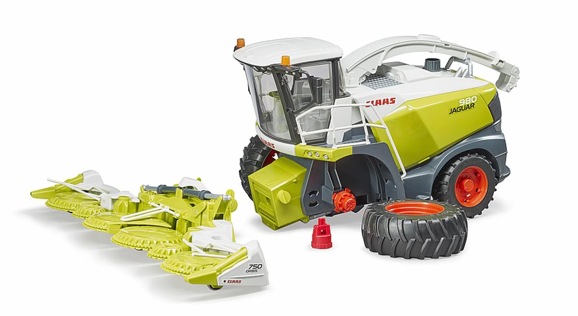 bruder 02134 - Claas Jaguar 980 Feldhäcksler - 1:16 Fahrzeug, Bauernhof, Landwirtschaft, Traktor, Trecker, Schlepper, Bulldog, Erntemaschine, Maisgebiss, Feldarbeit, Spielzeug