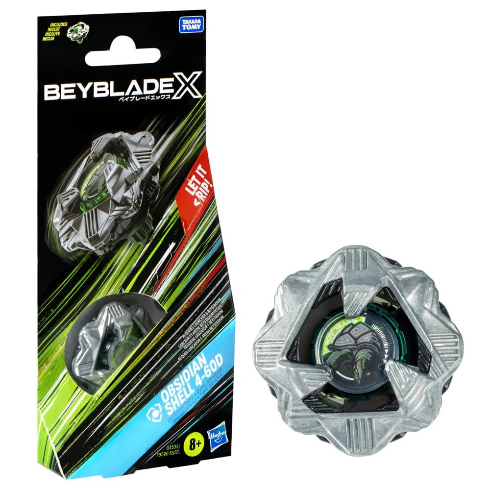 Beyblade X Obsidian Shell 4-60D Booster Pack Set mit Verteidigungs-Top; Authentische Takara Tomy Kampf-Tops Spiele/Spielzeug für Jungen und Mädchen ab 8+