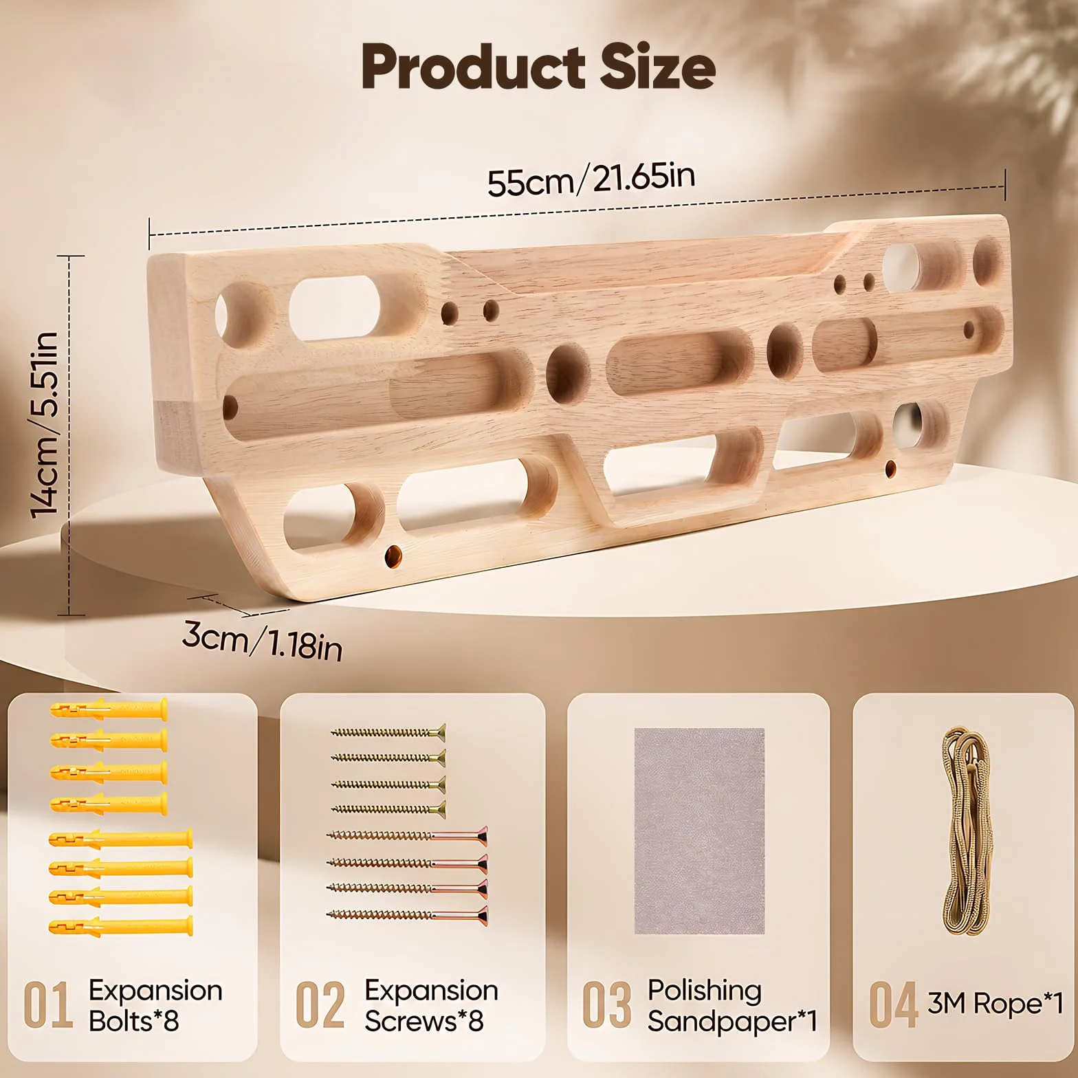 Hangboard Türrahmen,Kletterbrett aus Holz mit Schrauben,Fingerboard Klettern und Bouldern,inklusive Klettergriffe,Fingertraining & Trainingsgerät für Anfänger und Fortgeschrittene
