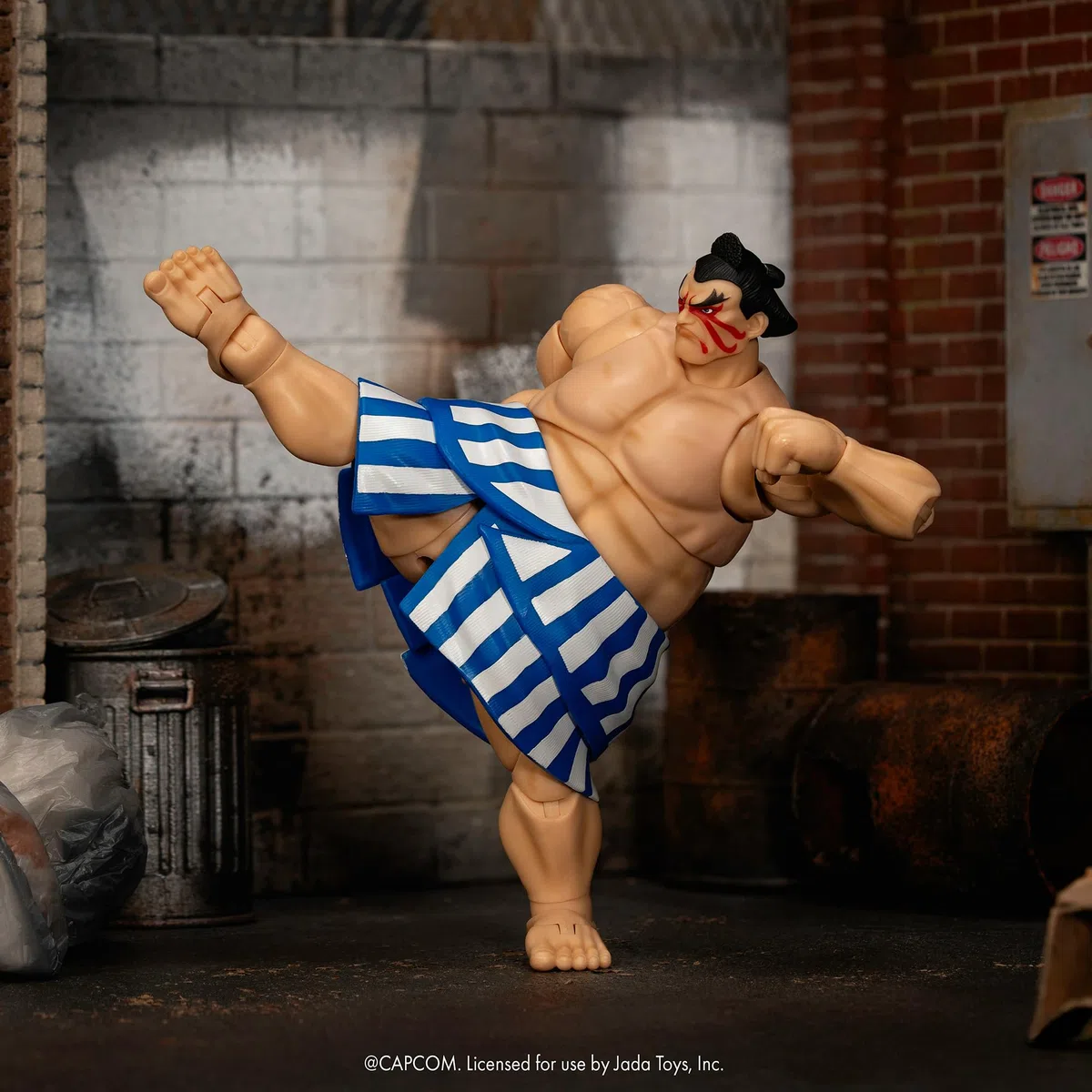 Jada Toys Street Fighter Figur E. Honda (16 cm) - bewegliche Sammel- und Actionfigur aus Street Fighter 2: The Final Challengers, mit alternativem Kopf, Händen und Zubehör, ab 13 Jahre