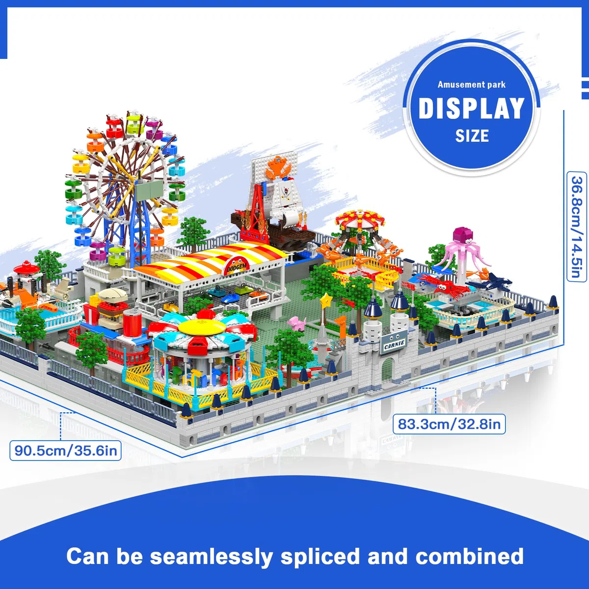 Mould King 11022 Vergnügungspark Bauspielzeug Elektrisch Freizeitpark Klemmbausteine MOC Karneval Bausatz Bausteine Kompatibel mit Andere Marke(5220 Teile)