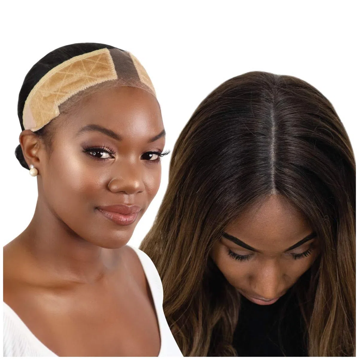 Milano Original Lace WiGrip Comfort Band, Velvet Wig Grip Band, Adjustable Non-Slip Headband for Wigs (Nude)