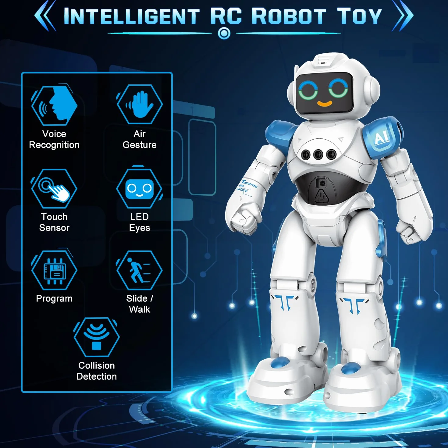 VATOS Roboter Spielzeug für Kinder ab 3-12 Jahre - Ferngesteuerter Roboter, Gestensteuerung Programmierbare RC Roboter Spielzeug Dancing Walking Smart Robot Jungen Mädchen Geburtstag Geschenk