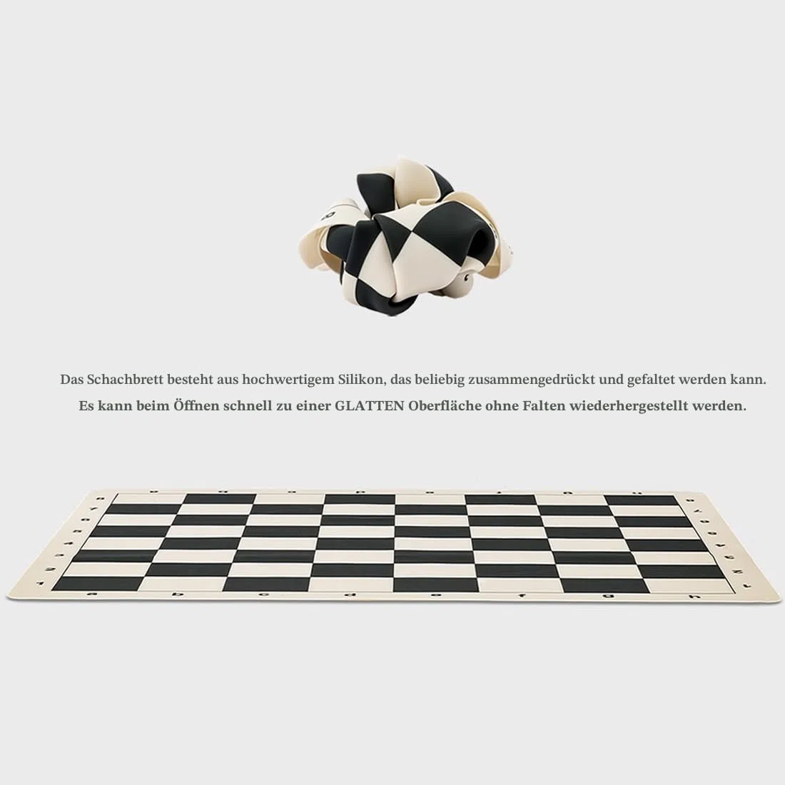 A&A Turnier-Schachspiel / 51 cm * 51 cm (20 "* 20") faltbares Silikon-Schachbrett / 9,6 cm (3,75 '') Königshöhe Kunststoff vierfach gewichtete Klassische Staunton-Figuren/Aufbewahrungstasche