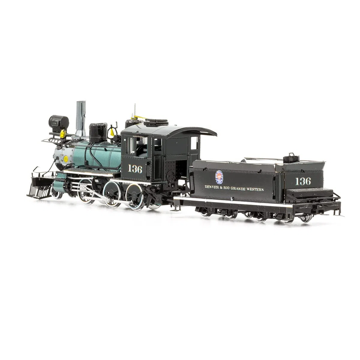 Metal Earth 3D-Puzzle Dampflokomotive 2-6-0, Metallpuzzle, Ferne Westen, Modelle für Erwachsene, herausfordernde Level, 19,5 x 3,5 x 4,8 cm