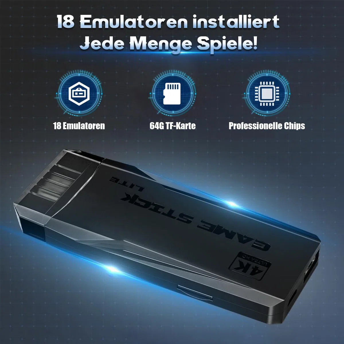 Retro Konsole Spielekonsole 40000 Spiele 4K USB Wireless 18 klassischen Emulatoren, Videospielkonsole Retro TV Spielkonsole HDMI-kompatible Videospiel-Sticks