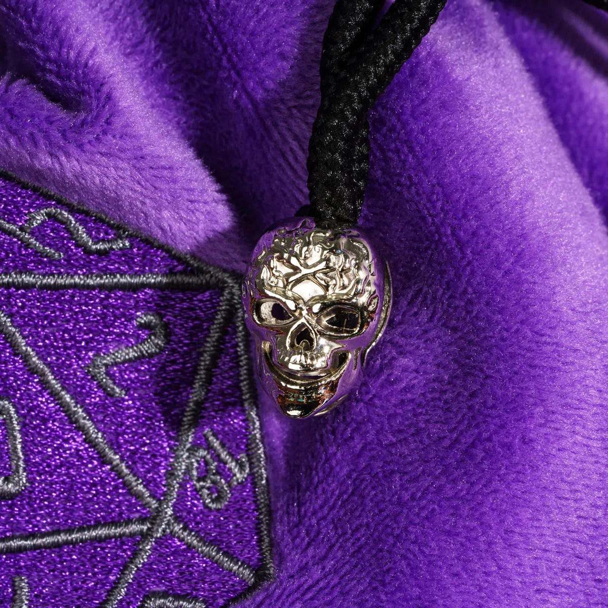 cusdie Würfelbeutel aus Samt mit hoher Kapazität und Taschen, Aufbewahrungstasche, Kapazität 200+ Würfelhalter für DND RPG MTG Game Dices Collection, violett, M, Taschen-Organizer