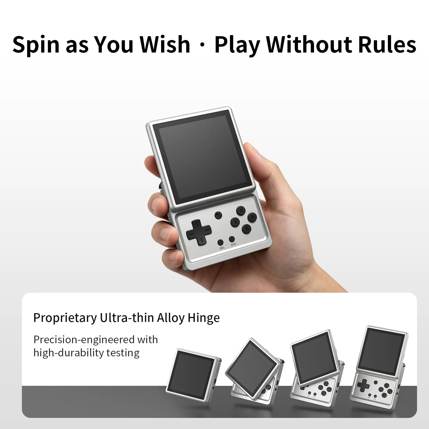 RG Rotate Retro Handheld Game Console, 3,5-Zoll-Schwenkdisplay Android-Portabel Player, Unisoc T618-Chip 3 GB + 32 GB, 2000 mAh-Batterie, Aluminiumlegierung Gehäuse