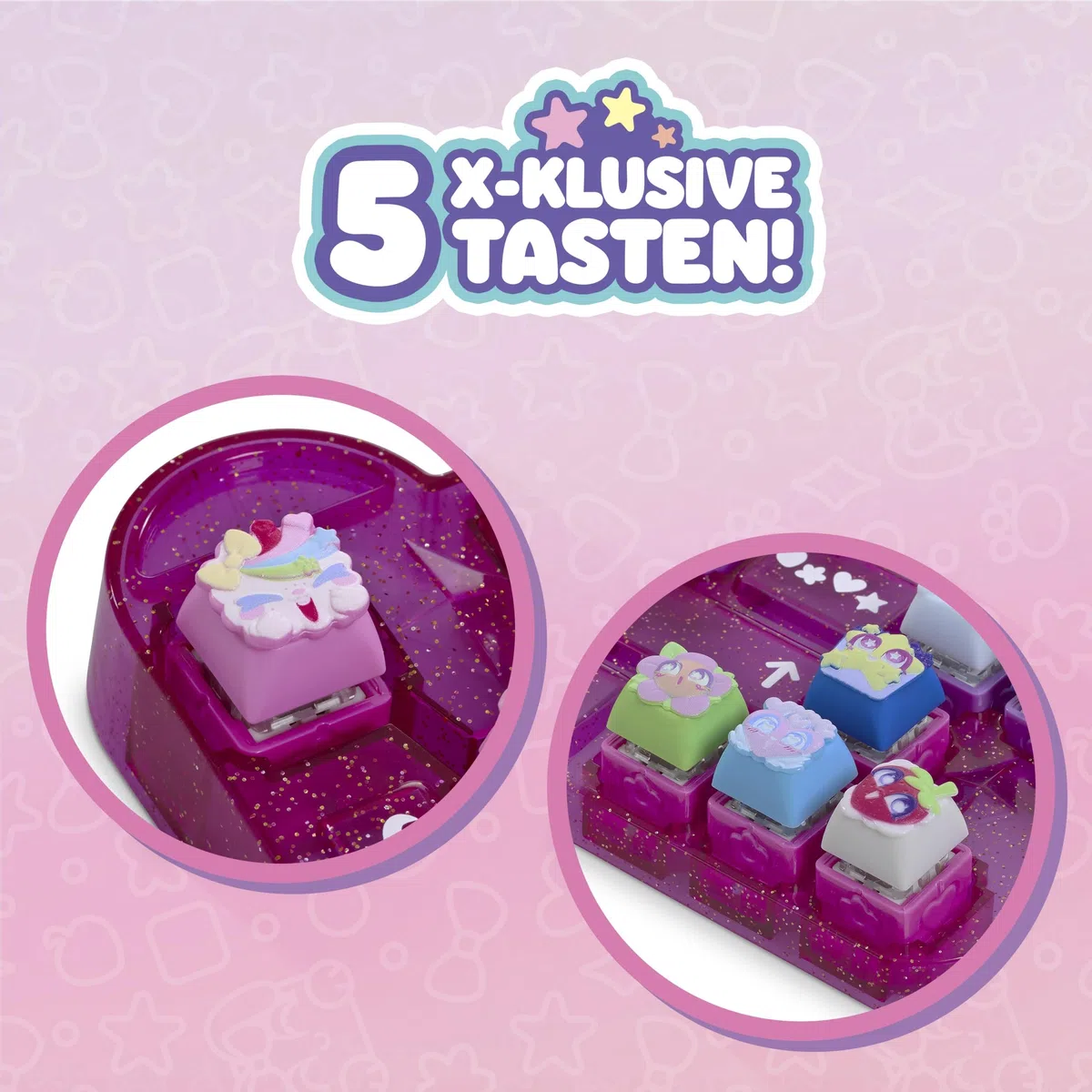 Goliath – CLICKEEZ Keyboard Mega Pack (Series 1) | 1 Tastatur - 15 Tasten Kawaii Clipable Keycaps and 1 Schlüsselanhänger - 70 Charaktere zum Sammeln - Geschenkidee Ab 6 Jahre