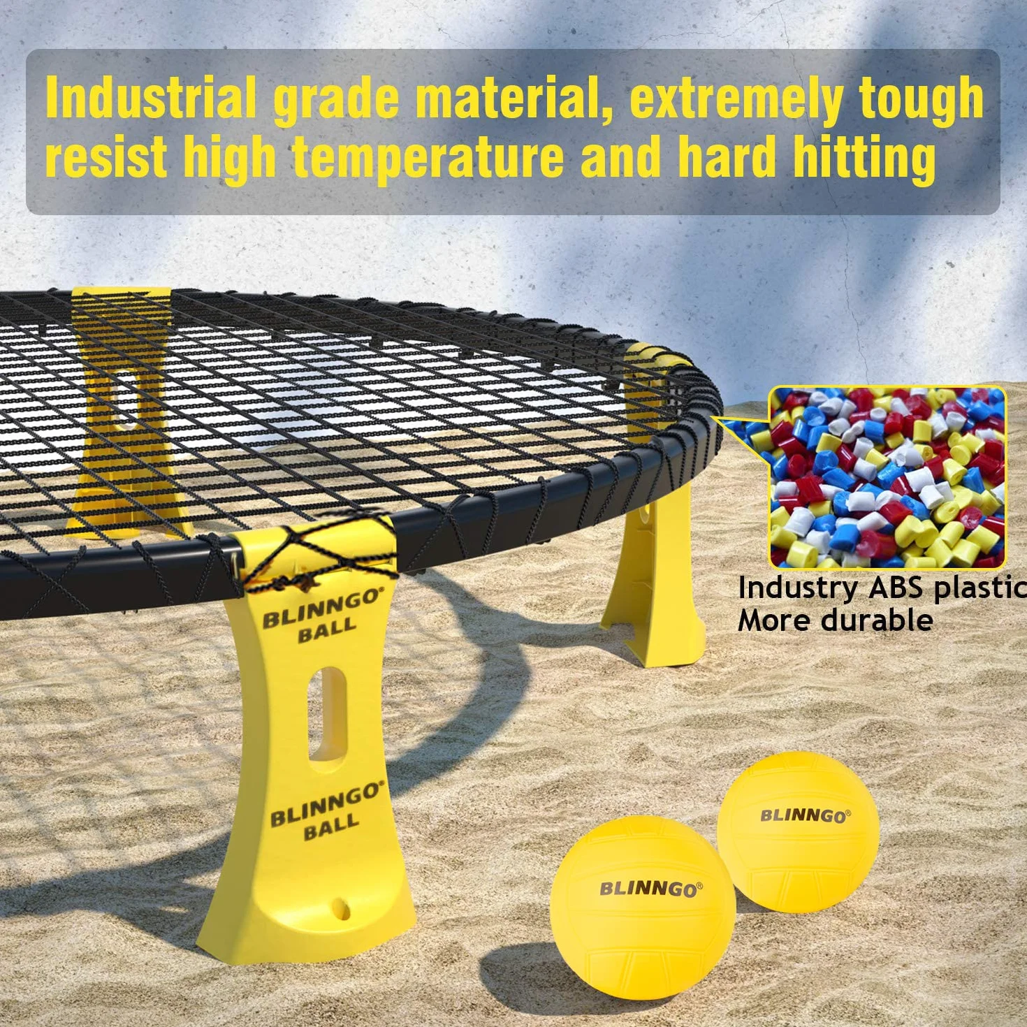 Roundnet Set Enthält Bälle, Netzen, Tasche, Ballpumpe und Regeln – Geeignet zum Spielen am Strand, Rasen, Hof und Park