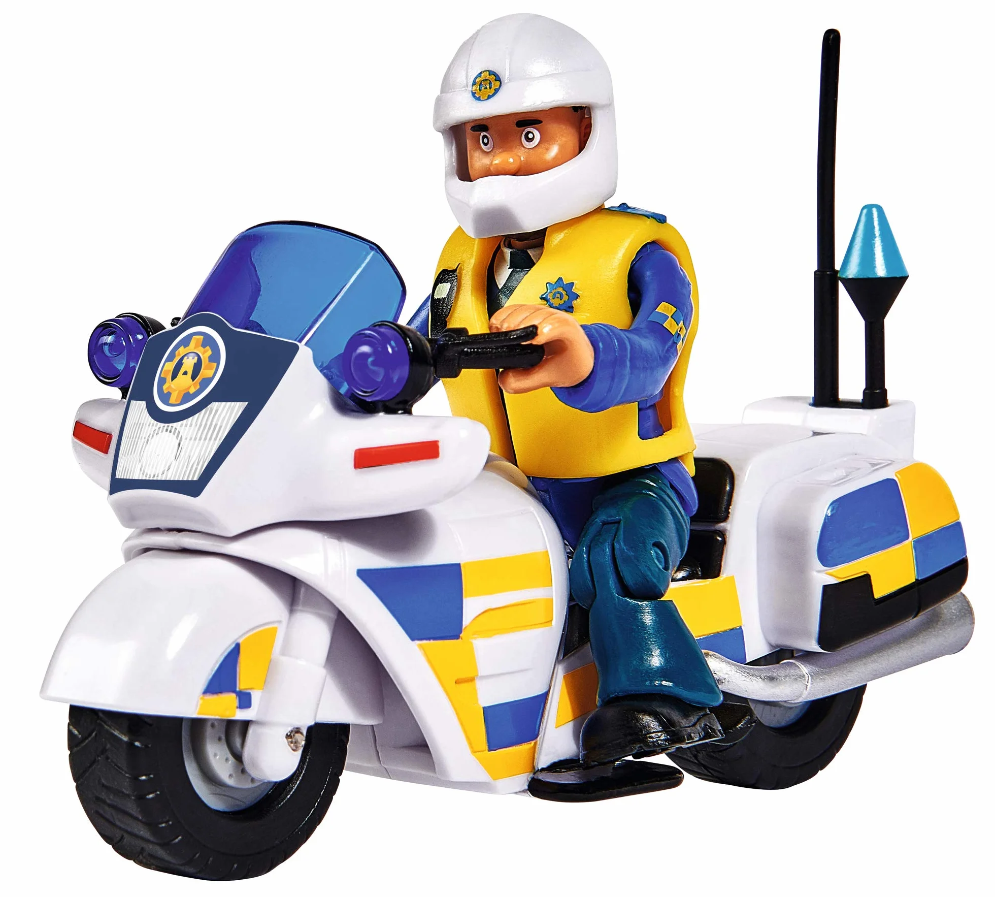 Simba 109251047 - Feuerwehrmann Sam Neptune Boot & 109251092 - Feuerwehrmann Sam Polizei Motorrad, mit Malcolm Figur, mit Zubehör, Staffel 12, ab 3 Jahren
